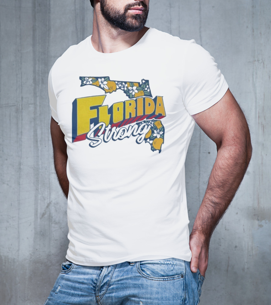 Florida Strong Hurricane Milton Pray Orange Blossom Map T-Shirt