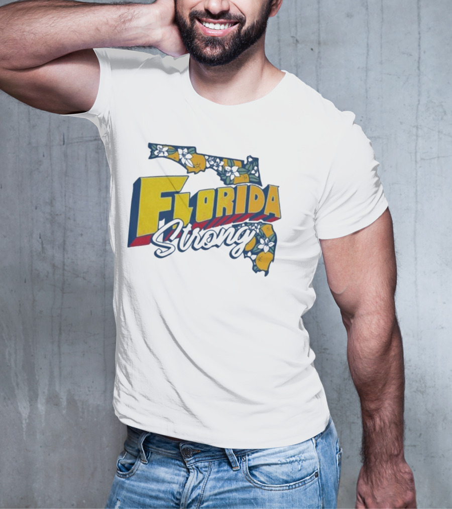 Florida Strong Hurricane Milton Pray Orange Blossom Map T-Shirt