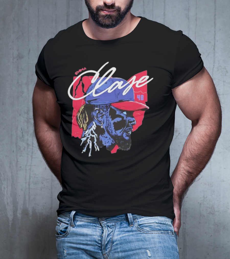 Emmanuel Clase Cleveland Guardians 48 Lightning Signature T-Shirt