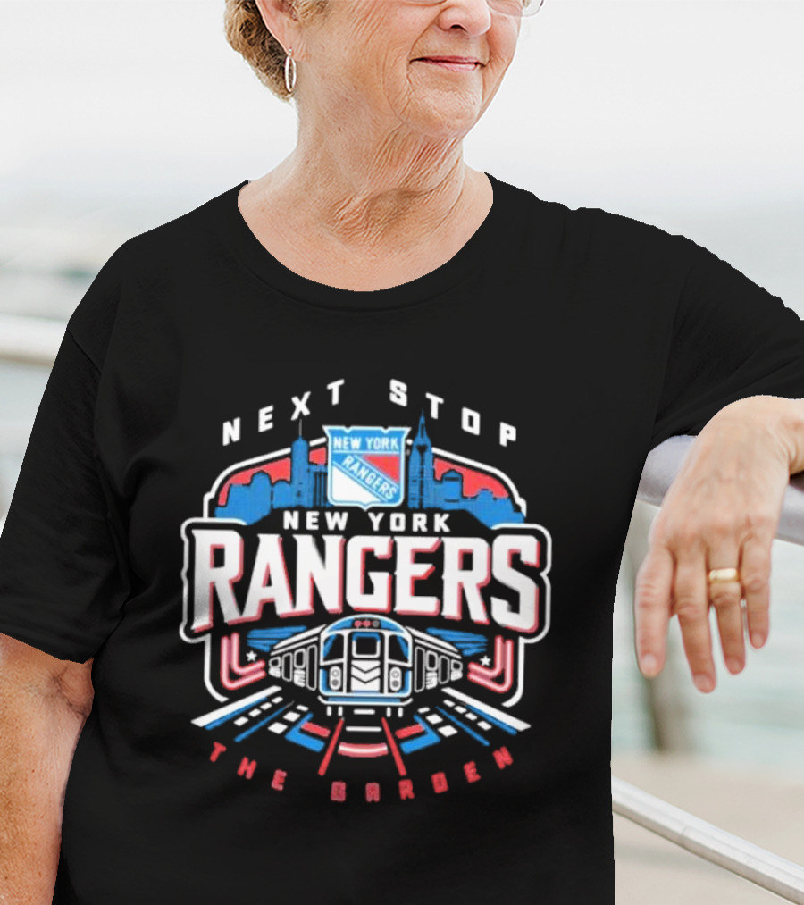 New York Rangers Subway Journey Next Stop The Garden Skyline T-Shirt