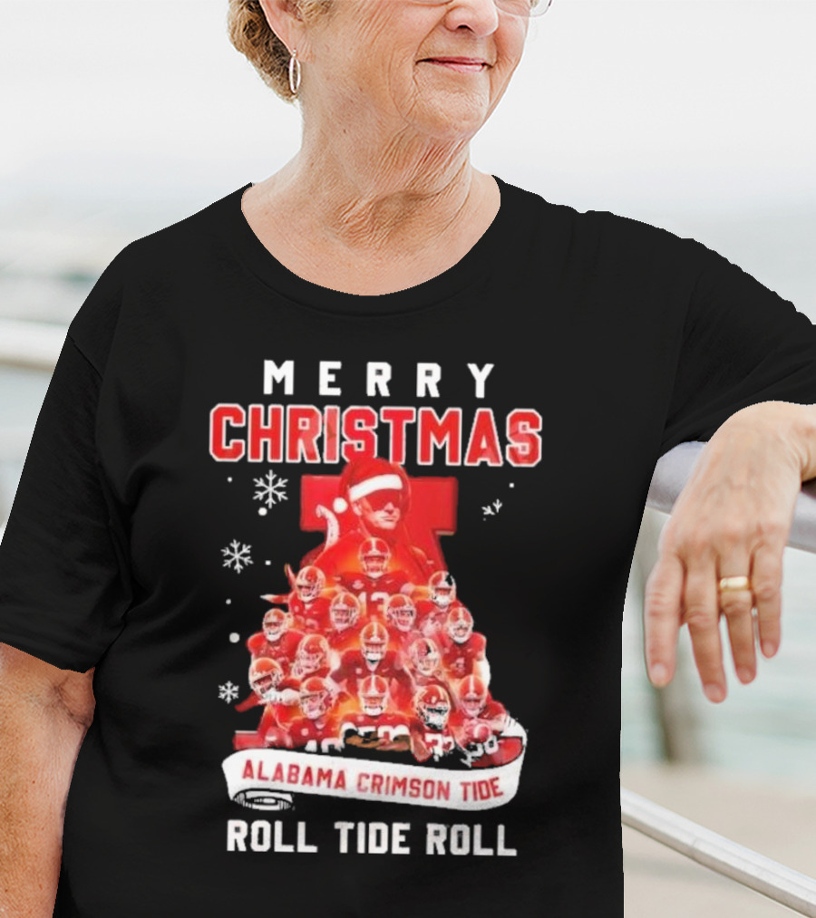 Merry Christmas Alabama Crimson Tide Roll Tide Roll T-Shirt