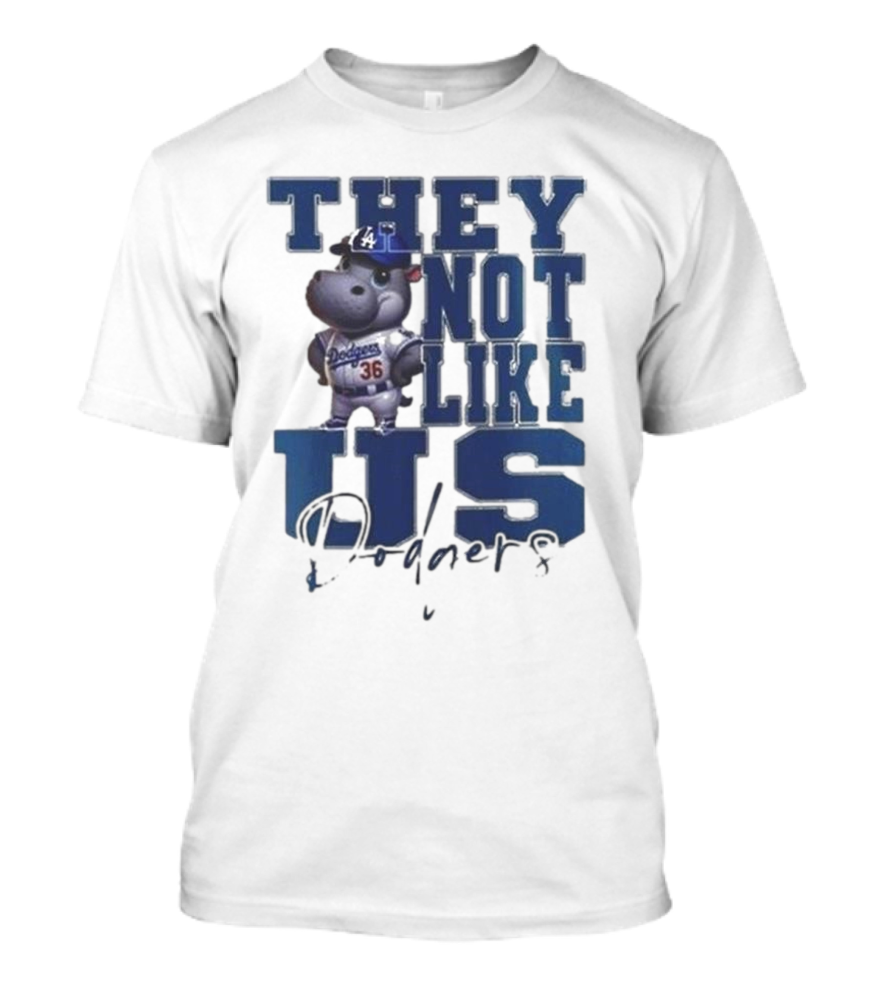 THEY NOT LIKE US Dodgers Moo Deng X Los Angeles Dodgers T-Shirt
