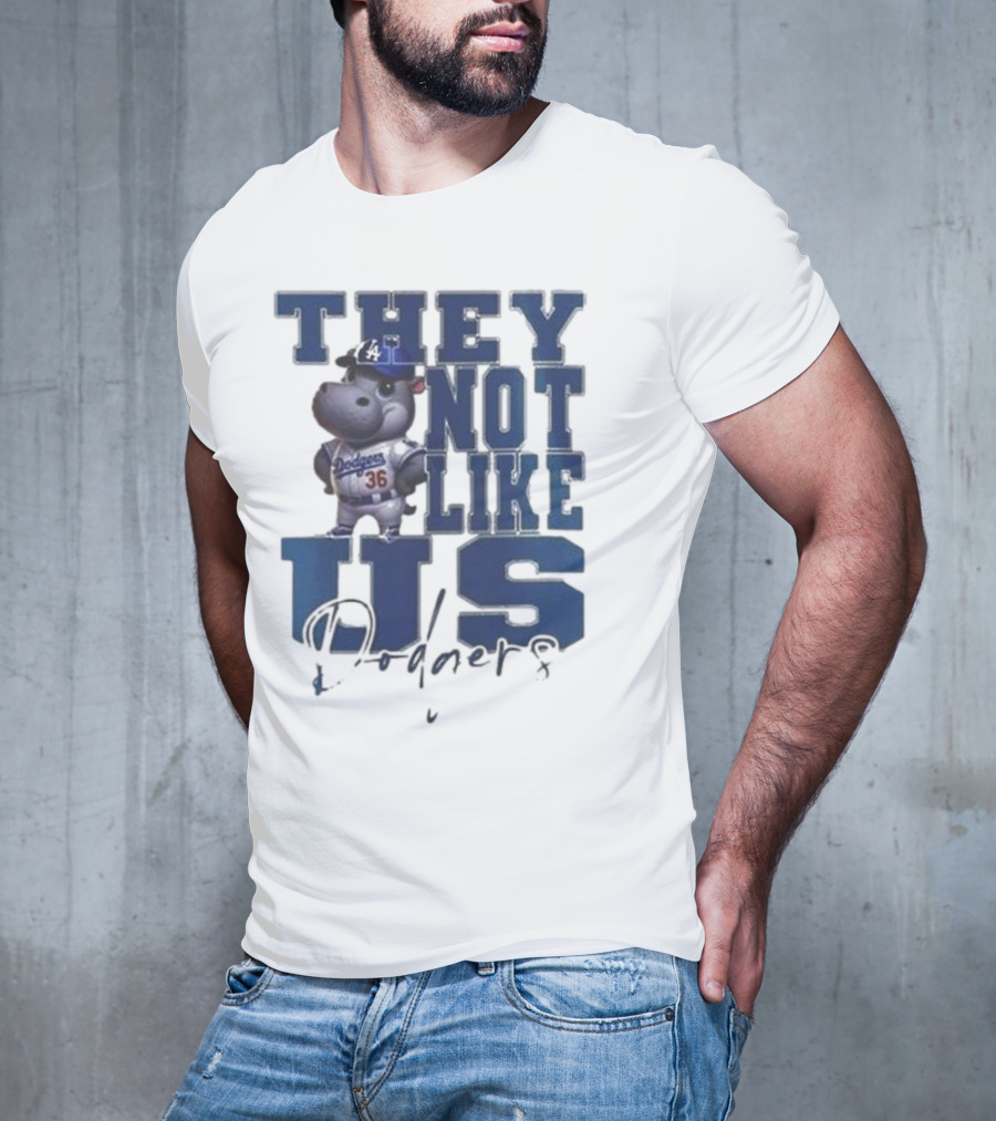 THEY NOT LIKE US Dodgers Moo Deng X Los Angeles Dodgers T-Shirt