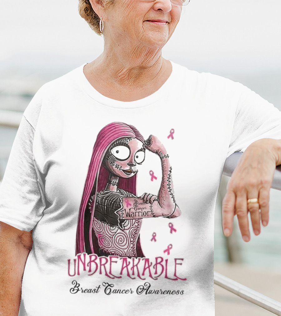 The Nightmare Before Christmas Sally Unbreakable Breast Cancer Awareness Warrior T-Shirt