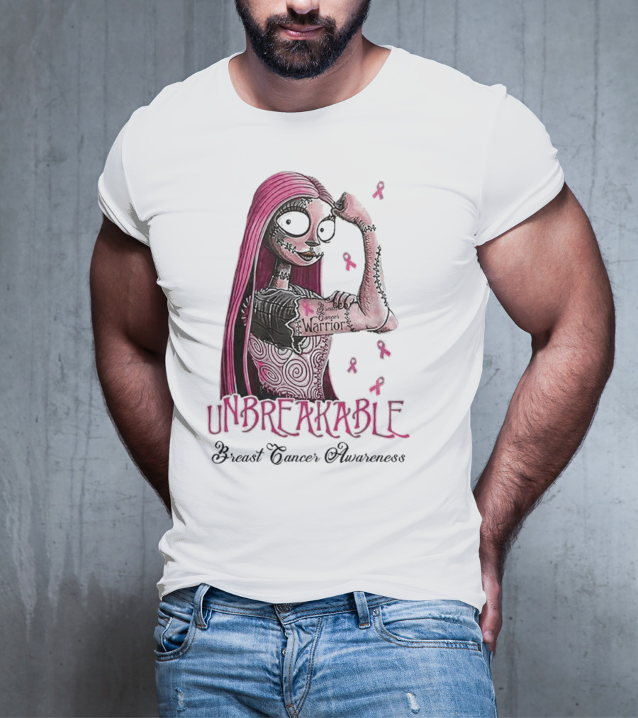 The Nightmare Before Christmas Sally Unbreakable Breast Cancer Awareness Warrior T-Shirt