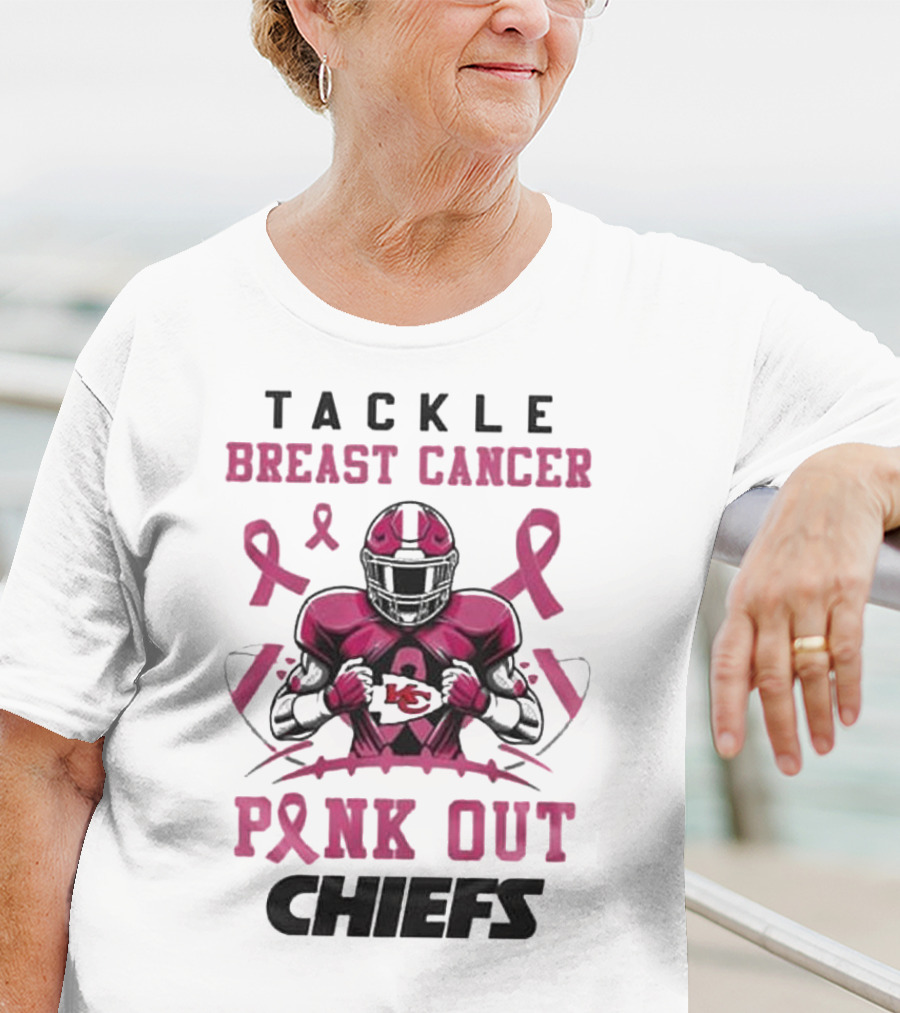 Kansas City Chiefs Tackle Breast Cancer Pink Out Chiefs T-Shirt