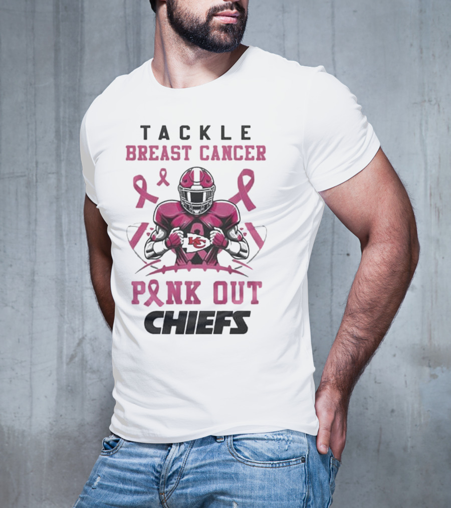 Kansas City Chiefs Tackle Breast Cancer Pink Out Chiefs T-Shirt