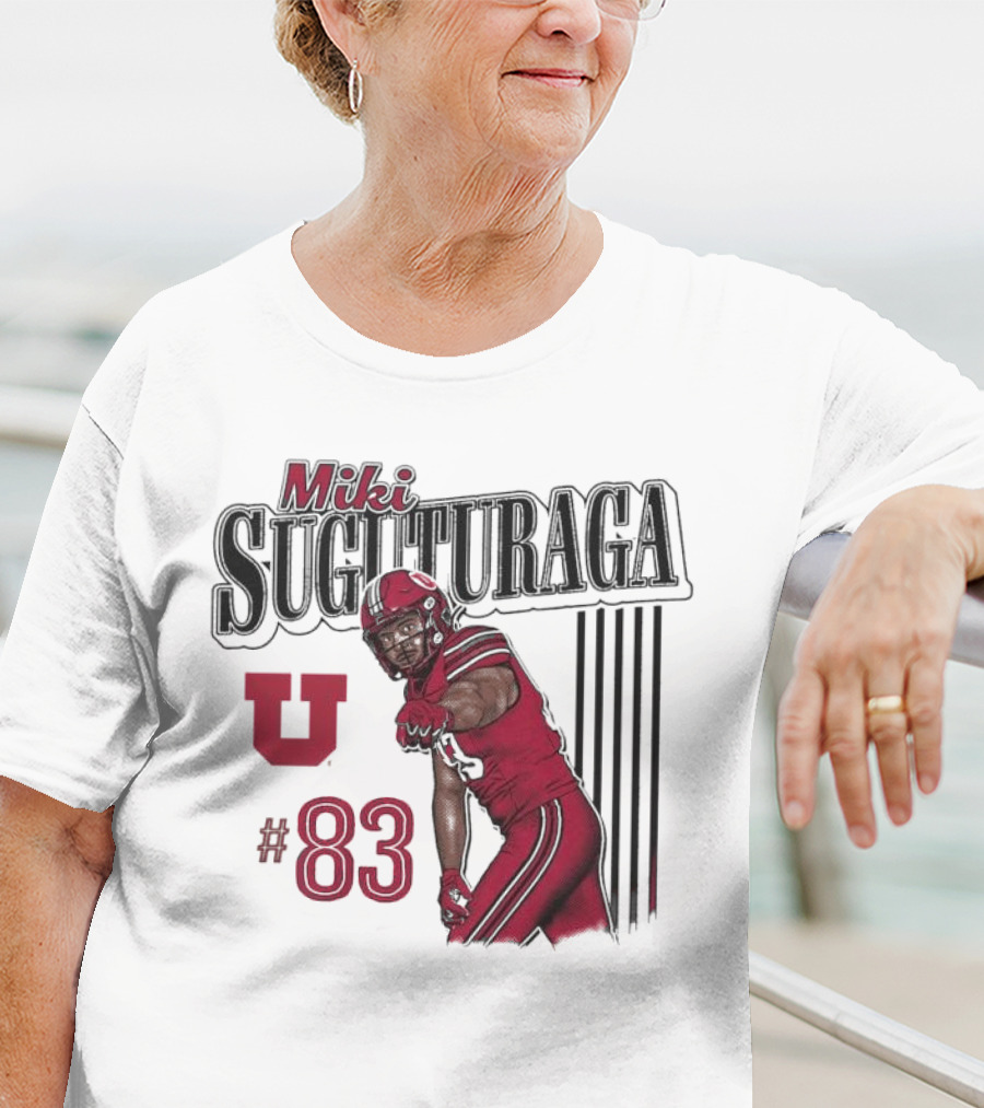 Miki Suguturaga Utah Utes #83 Football Cartoon Player T-Shirt