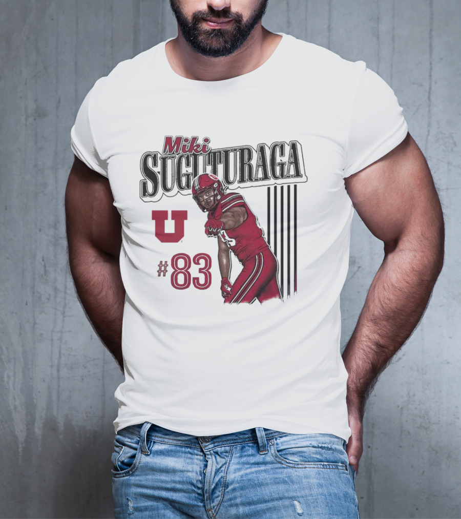 Miki Suguturaga Utah Utes #83 Football Cartoon Player T-Shirt