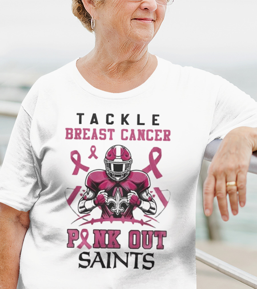 New Orleans Saints Tackle Breast Cancer Pink Out T-Shirt