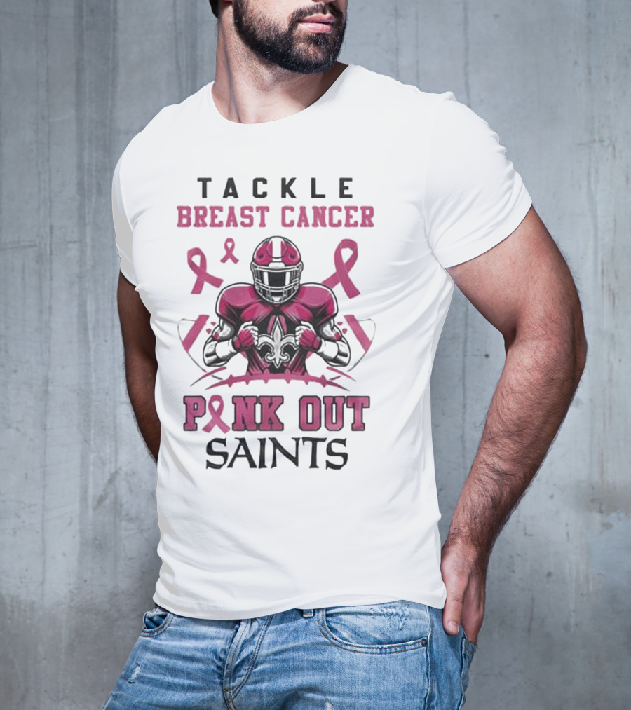 New Orleans Saints Tackle Breast Cancer Pink Out T-Shirt