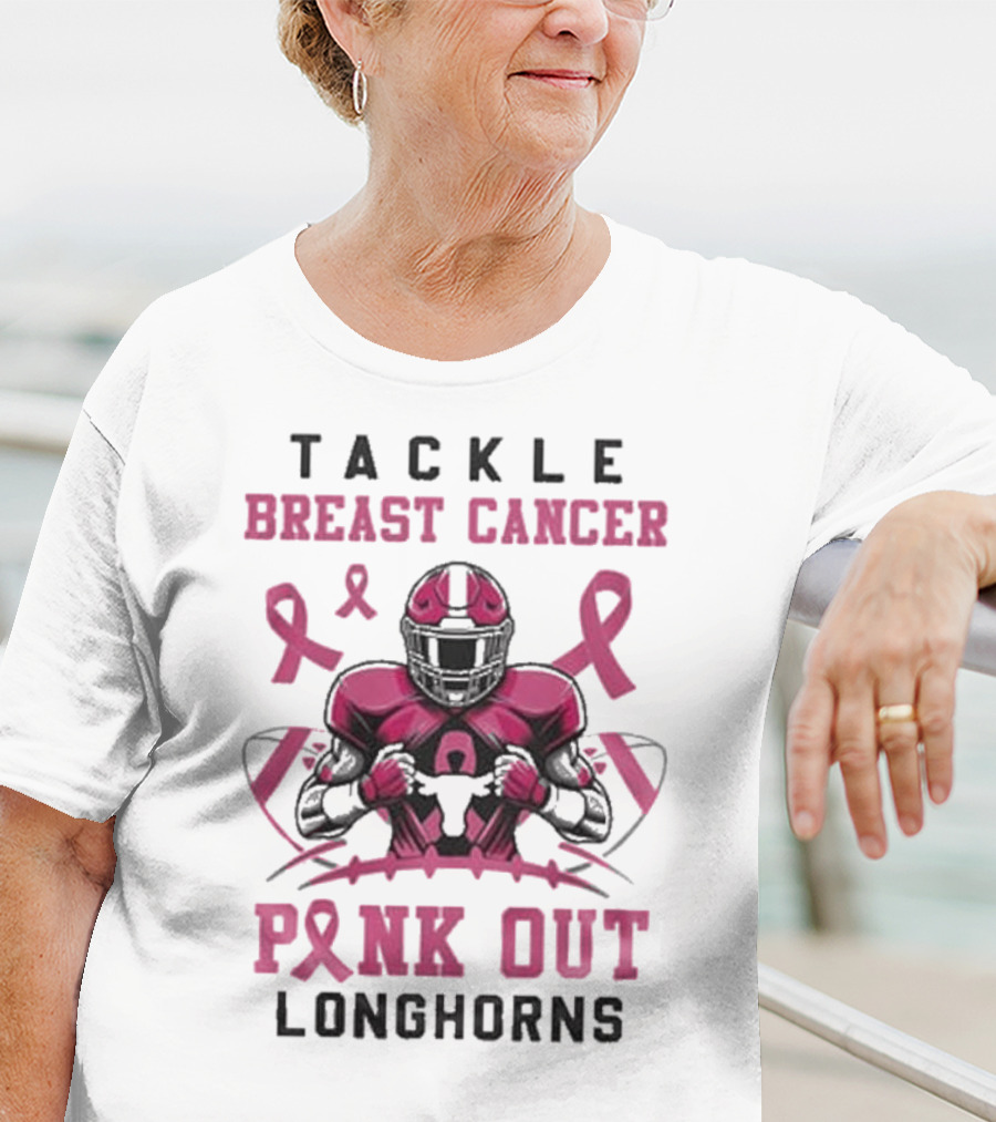Tackle Breast Cancer Pink Out Longhorns T-Shirt