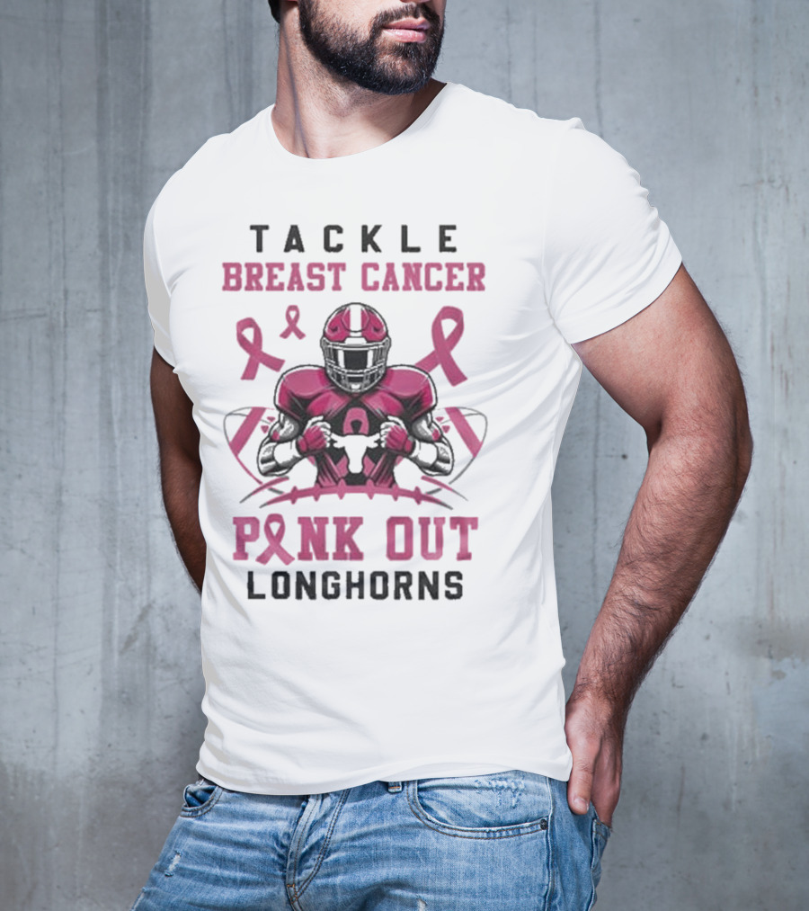 Tackle Breast Cancer Pink Out Longhorns T-Shirt