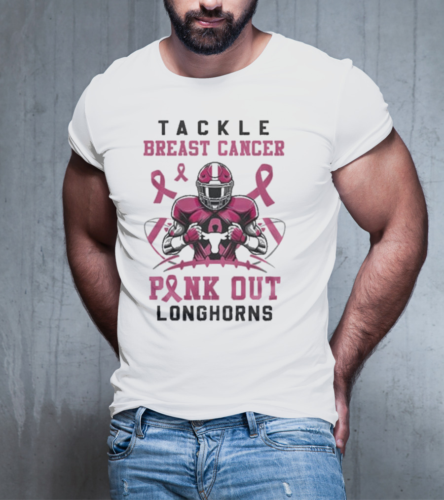 Tackle Breast Cancer Pink Out Longhorns T-Shirt