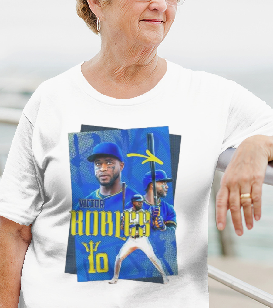 Victor Robles Baseball Player Blue And Yellow T-Shirt