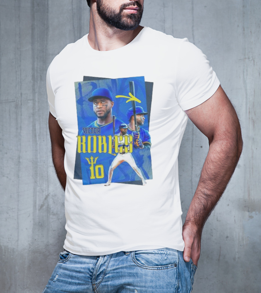 Victor Robles Baseball Player Blue And Yellow T-Shirt