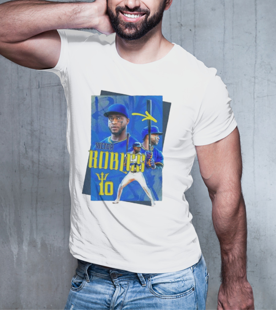 Victor Robles Baseball Player Blue And Yellow T-Shirt
