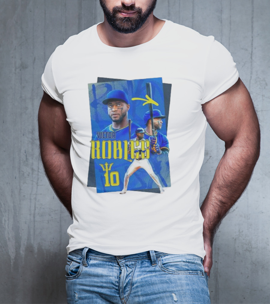 Victor Robles Baseball Player Blue And Yellow T-Shirt