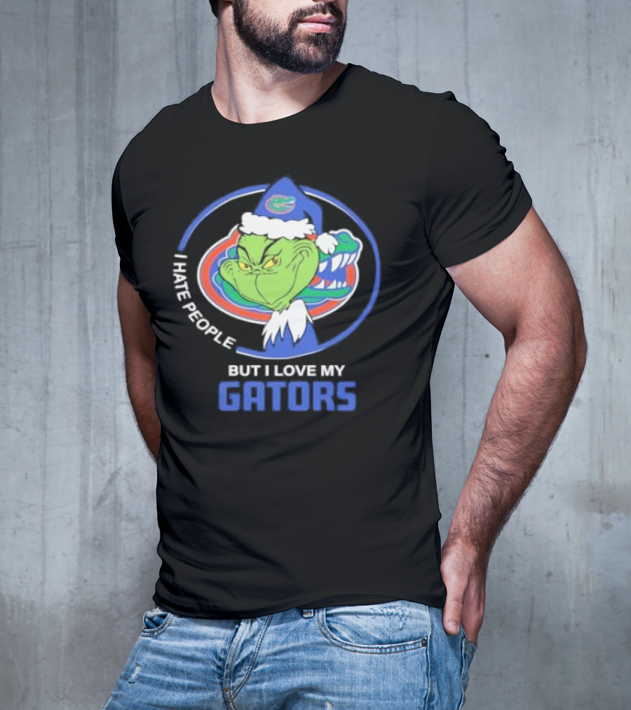 I Hate People But I Love My Gators Grinch Christmas T-Shirt