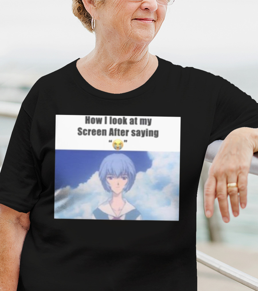 Goofy Ahh Tees Store How I Look At My Screen After Saying 😭 Anime Meme T-Shirt