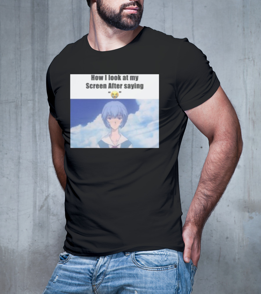 Goofy Ahh Tees Store How I Look At My Screen After Saying 😭 Anime Meme T-Shirt