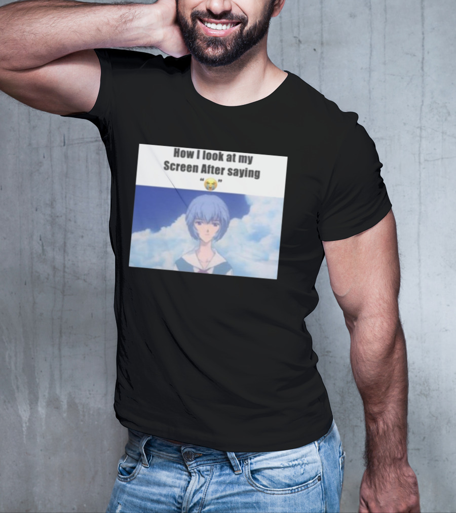 Goofy Ahh Tees Store How I Look At My Screen After Saying 😭 Anime Meme T-Shirt