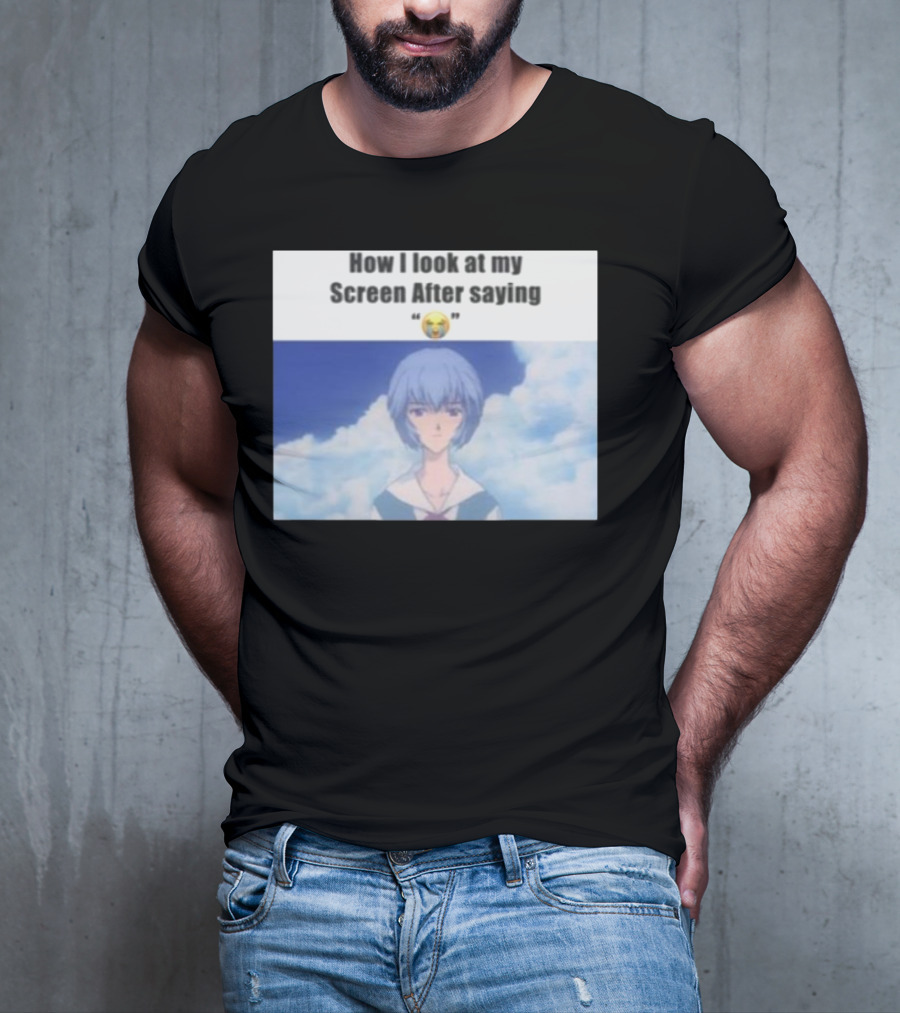 Goofy Ahh Tees Store How I Look At My Screen After Saying 😭 Anime Meme T-Shirt