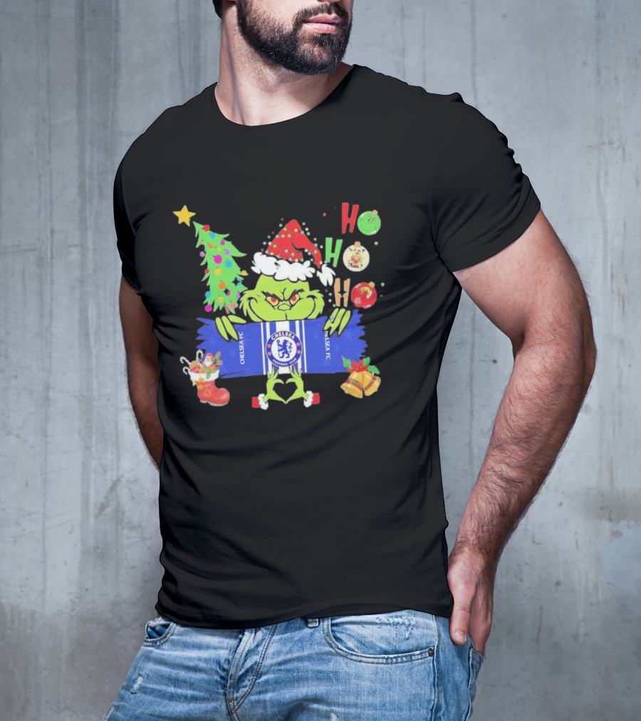 Grinch Ho Ho Ho Chelsea FC Christmas Festive Football Fun T-Shirt