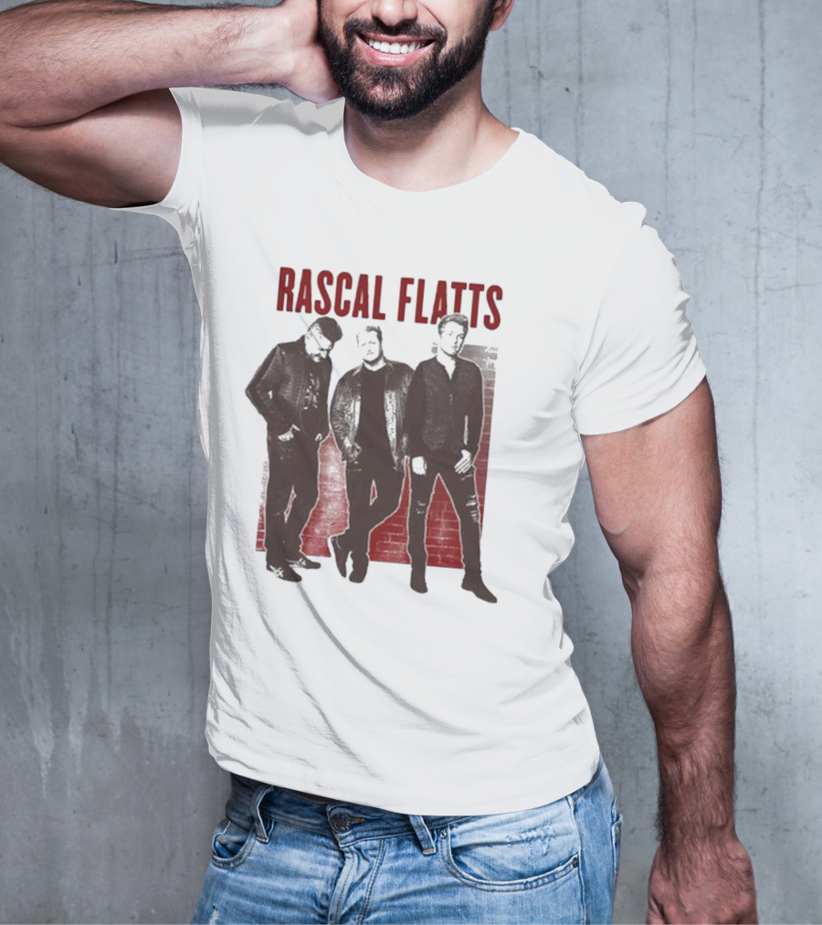 Rascal Flatts Band Photo Brick Wall Background T-Shirt