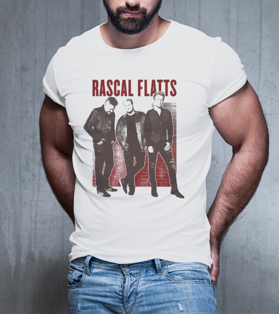 Rascal Flatts Band Photo Brick Wall Background T-Shirt