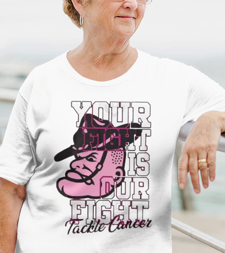 Texas A&M Aggies Your Fight Is Our Fight Tackle Cancer Vintage Football Helmet T-Shirt