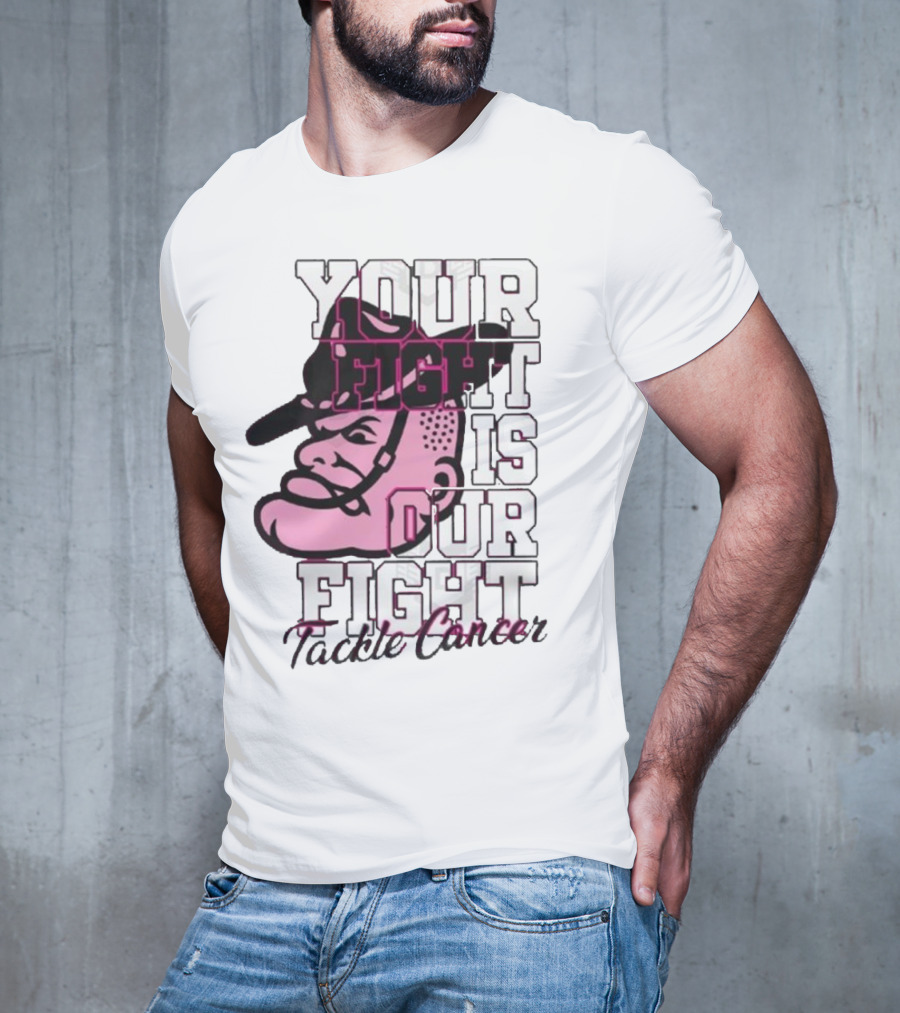 Texas A&M Aggies Your Fight Is Our Fight Tackle Cancer Vintage Football Helmet T-Shirt