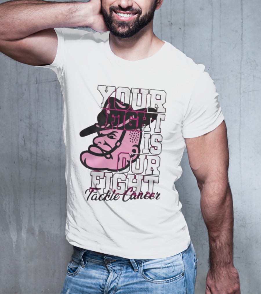 Texas A&M Aggies Your Fight Is Our Fight Tackle Cancer Vintage Football Helmet T-Shirt