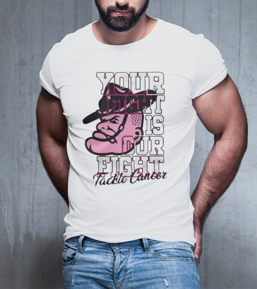 Texas A&M Aggies Your Fight Is Our Fight Tackle Cancer Vintage Football Helmet T-Shirt
