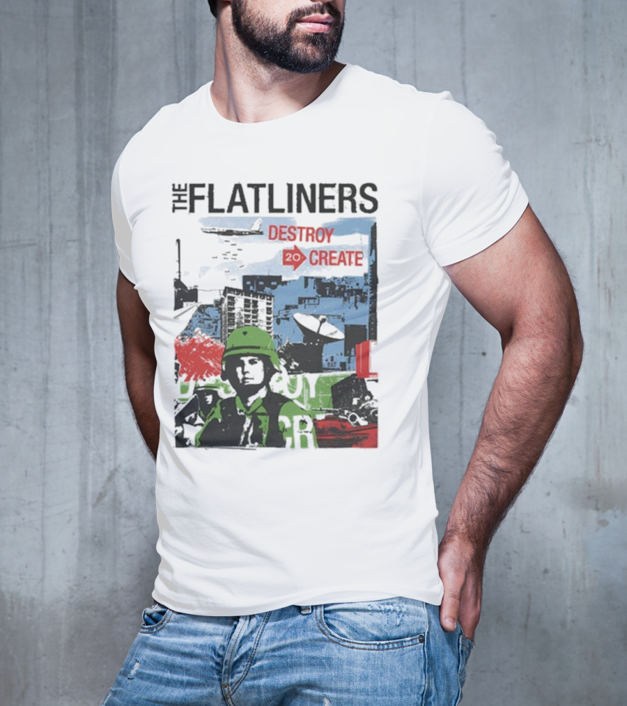 The Flatliners Destroy 20 Create Album Cover Soldier And Cityscape T-Shirt