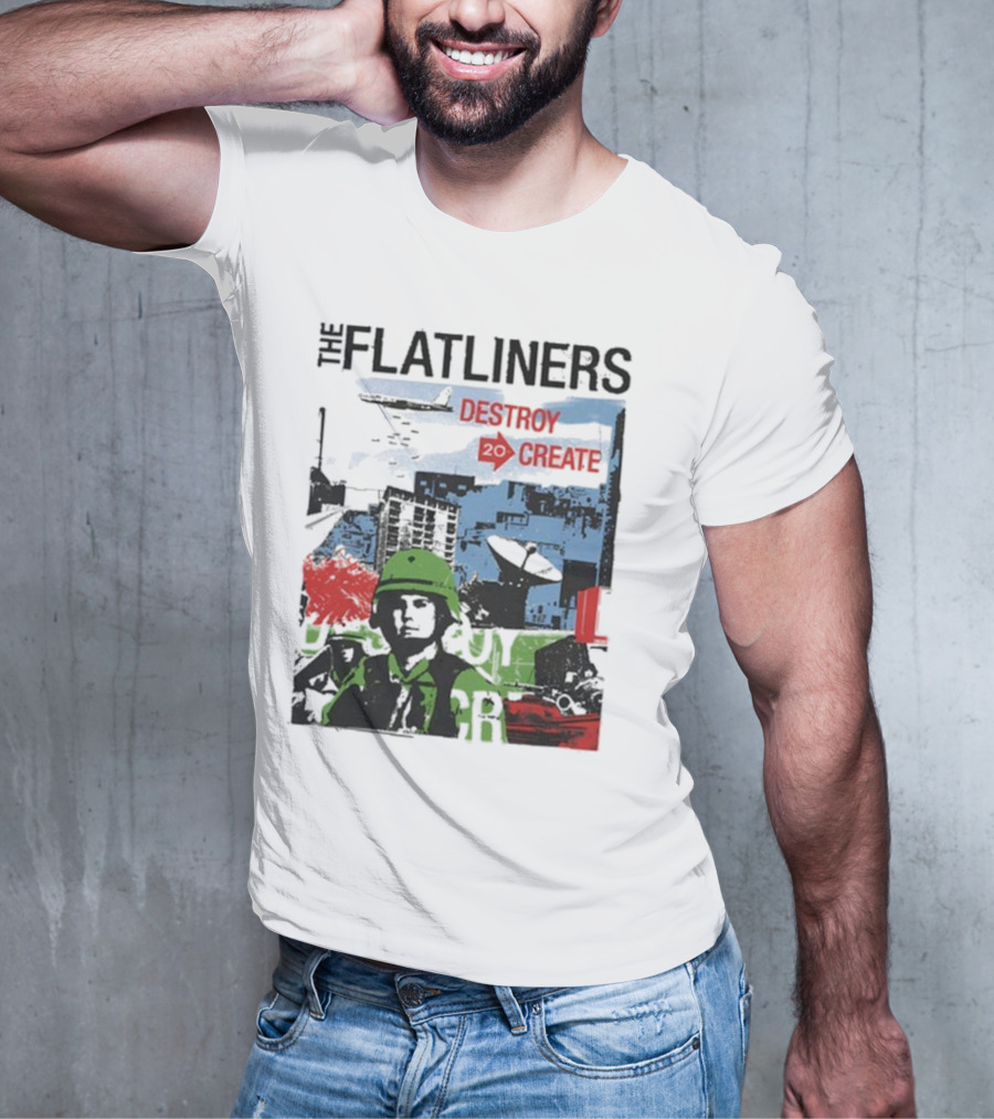 The Flatliners Destroy 20 Create Album Cover Soldier And Cityscape T-Shirt