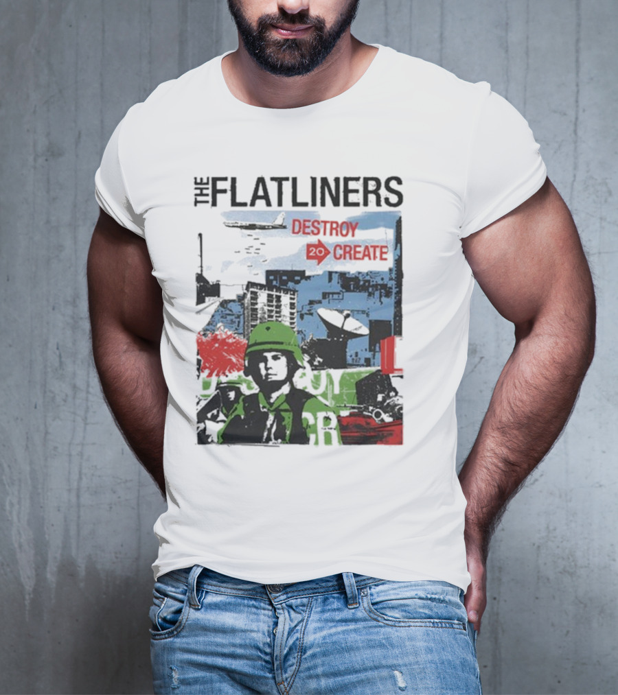 The Flatliners Destroy 20 Create Album Cover Soldier And Cityscape T-Shirt