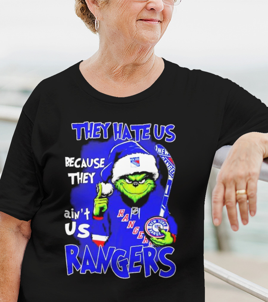 They Hate Us Because They Ain't Us Grinch New York Rangers Christmas T-Shirt