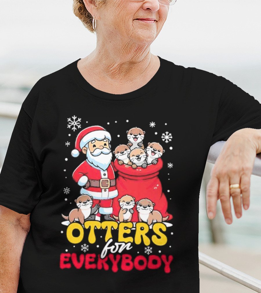 Otters For Everybody Santa Claus Christmas T-Shirt