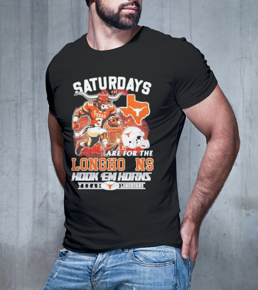 Saturdays Are For The Texas Longhorns Hook 'Em Horns Football Team T-Shirt