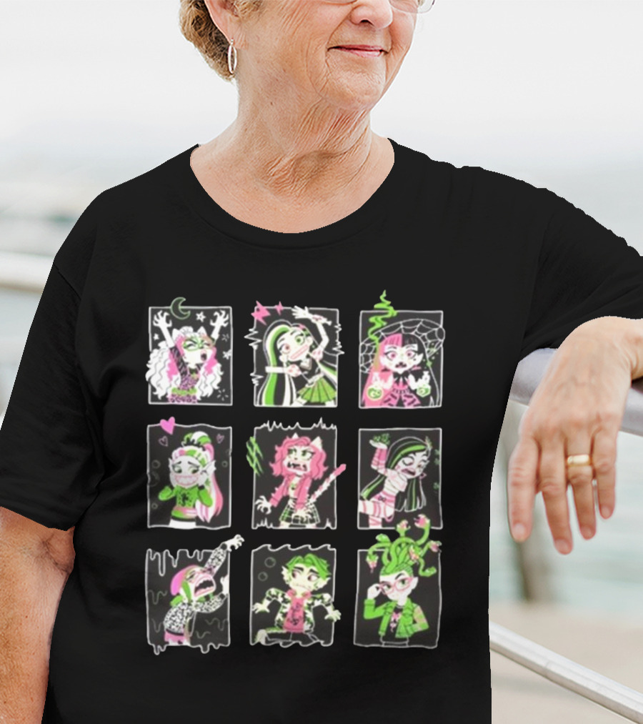 Monster High Anonymous Characters Neon Portrait Collection T-Shirt