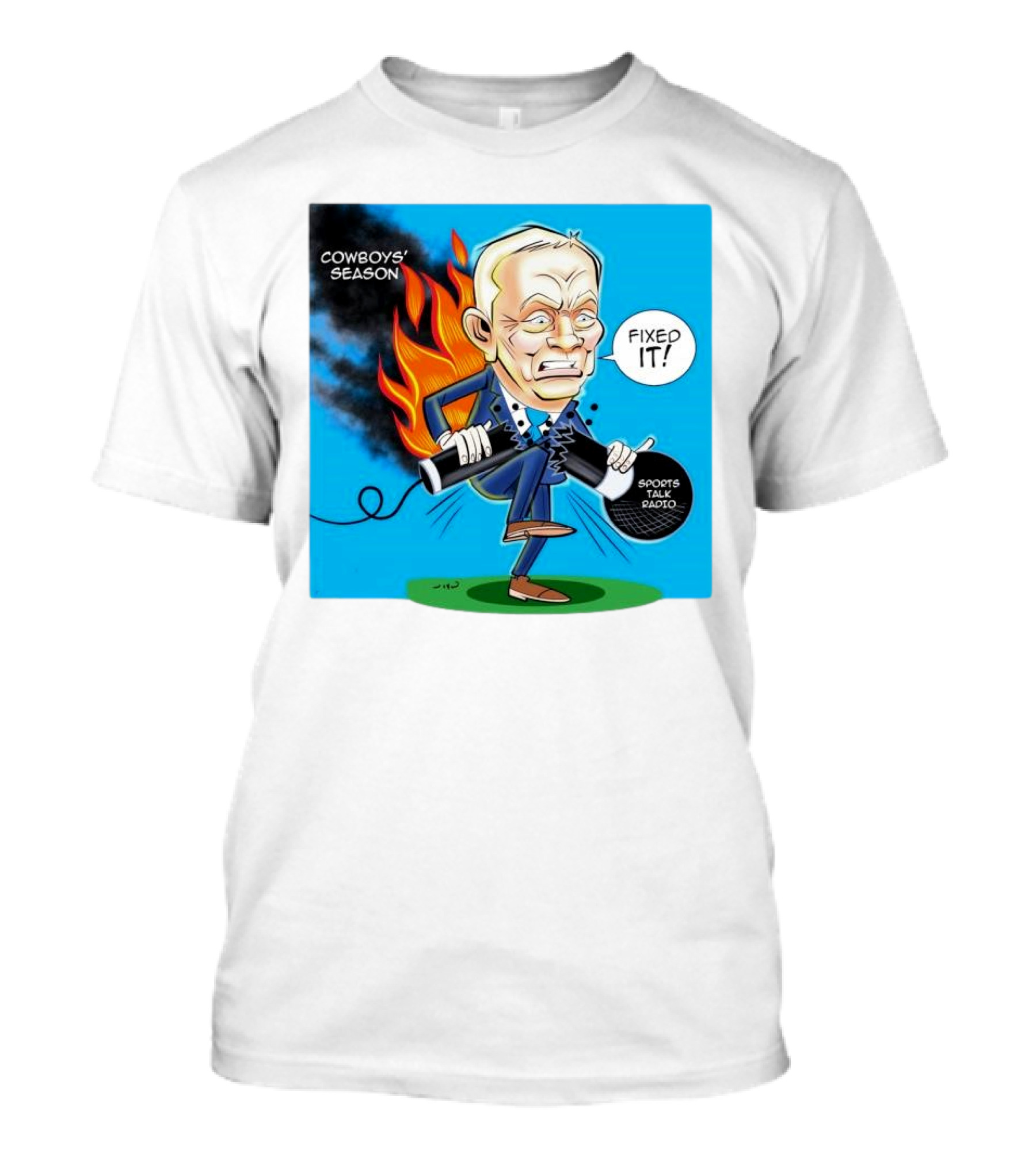 COWBOYS' SEASON FIXED IT SPORTS TALK RADIO CARTOON T-Shirt
