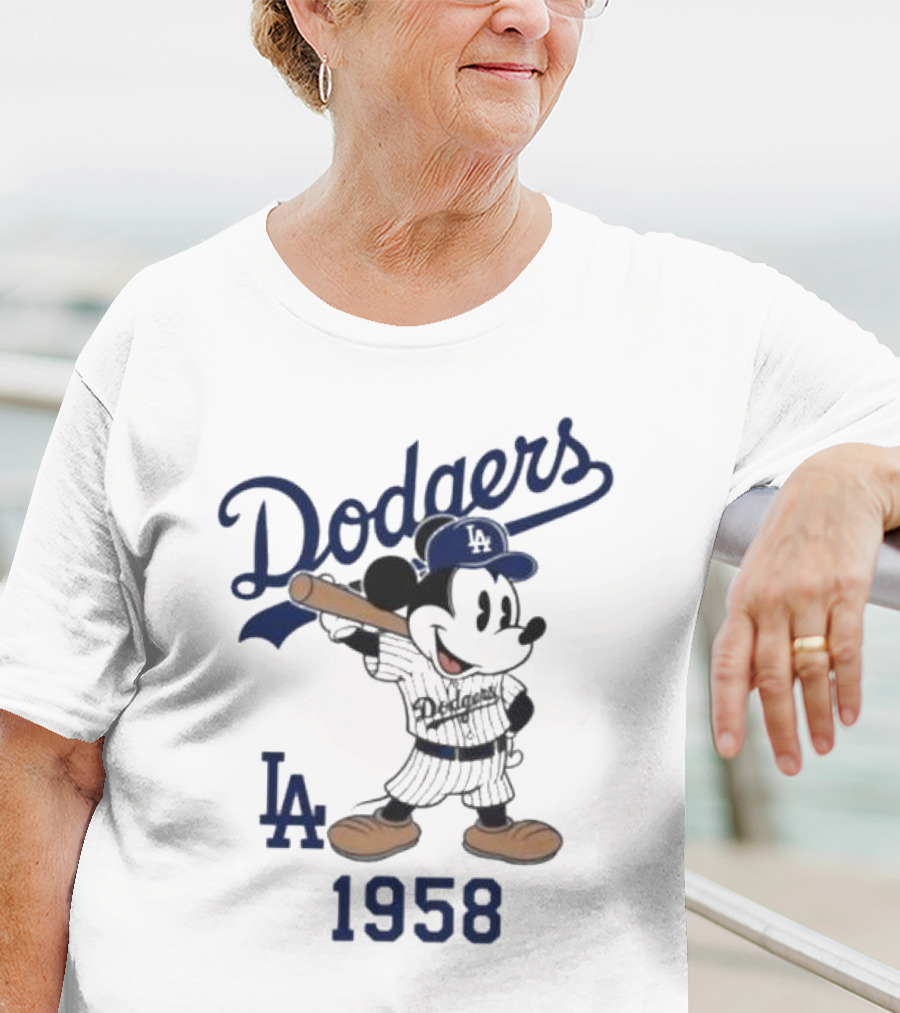 Mickey Mouse Los Angeles Dodgers 1958 LA Baseball T-Shirt