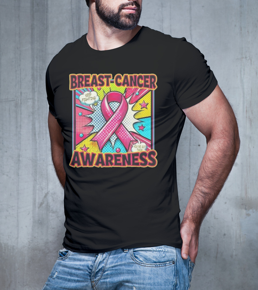 Breast Cancer Awareness Keep Fighting Pink Ribbon You've Got This Vintage Pop T-Shirt