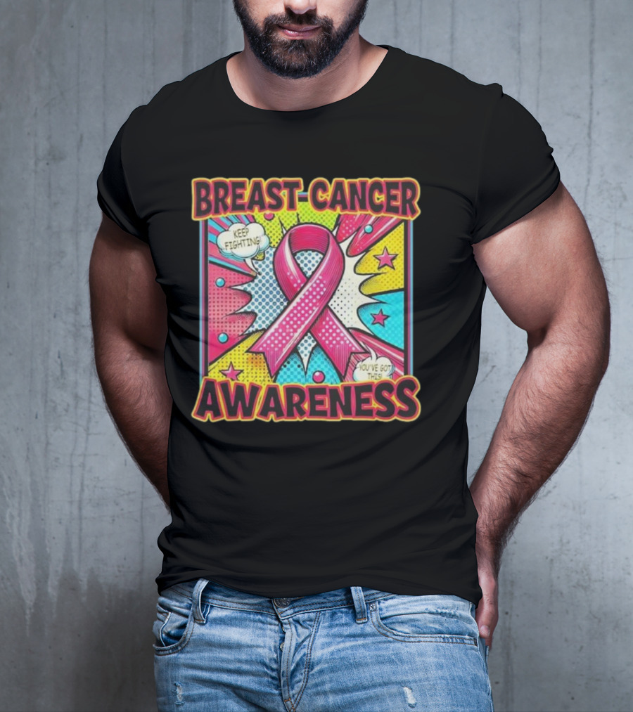 Breast Cancer Awareness Keep Fighting Pink Ribbon You've Got This Vintage Pop T-Shirt