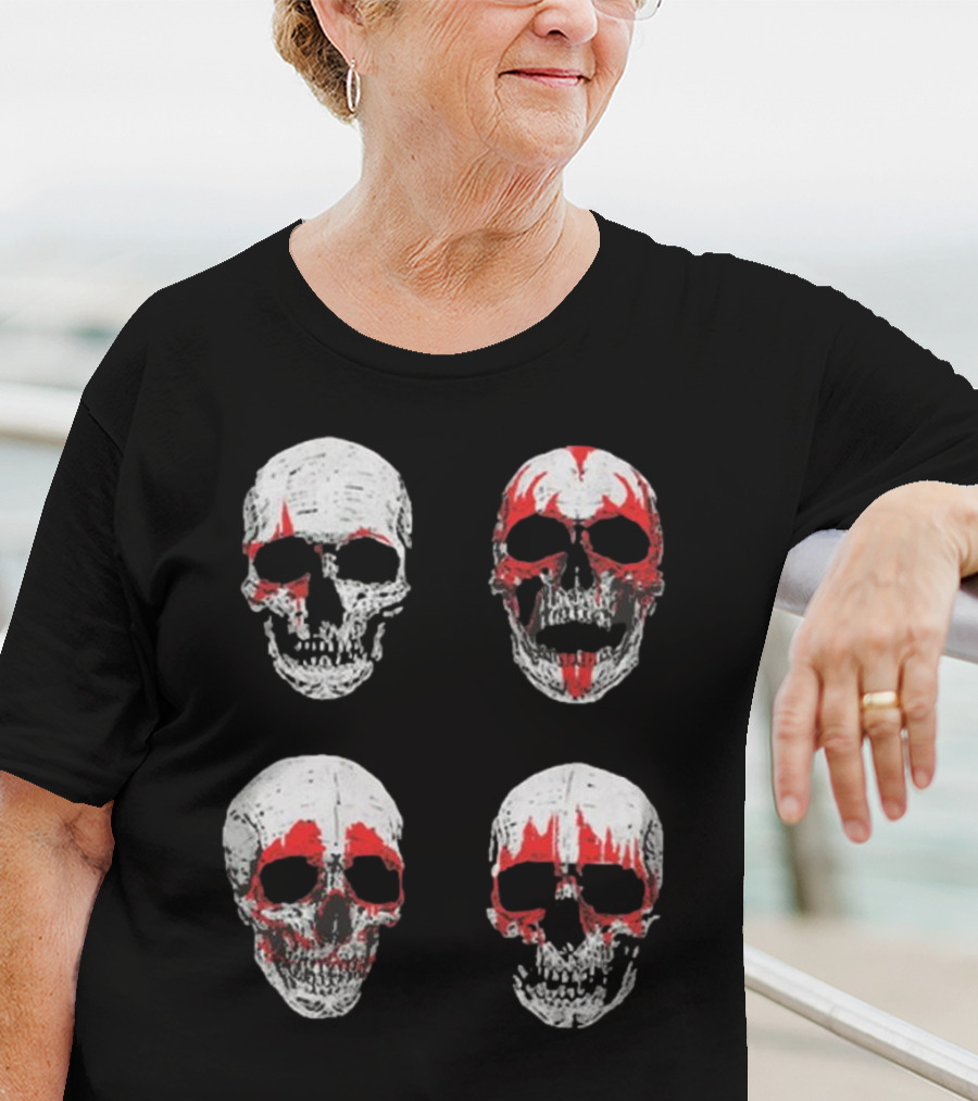 Glow In The Dark Skulls Hotter Than Hell Red Accents T-Shirt