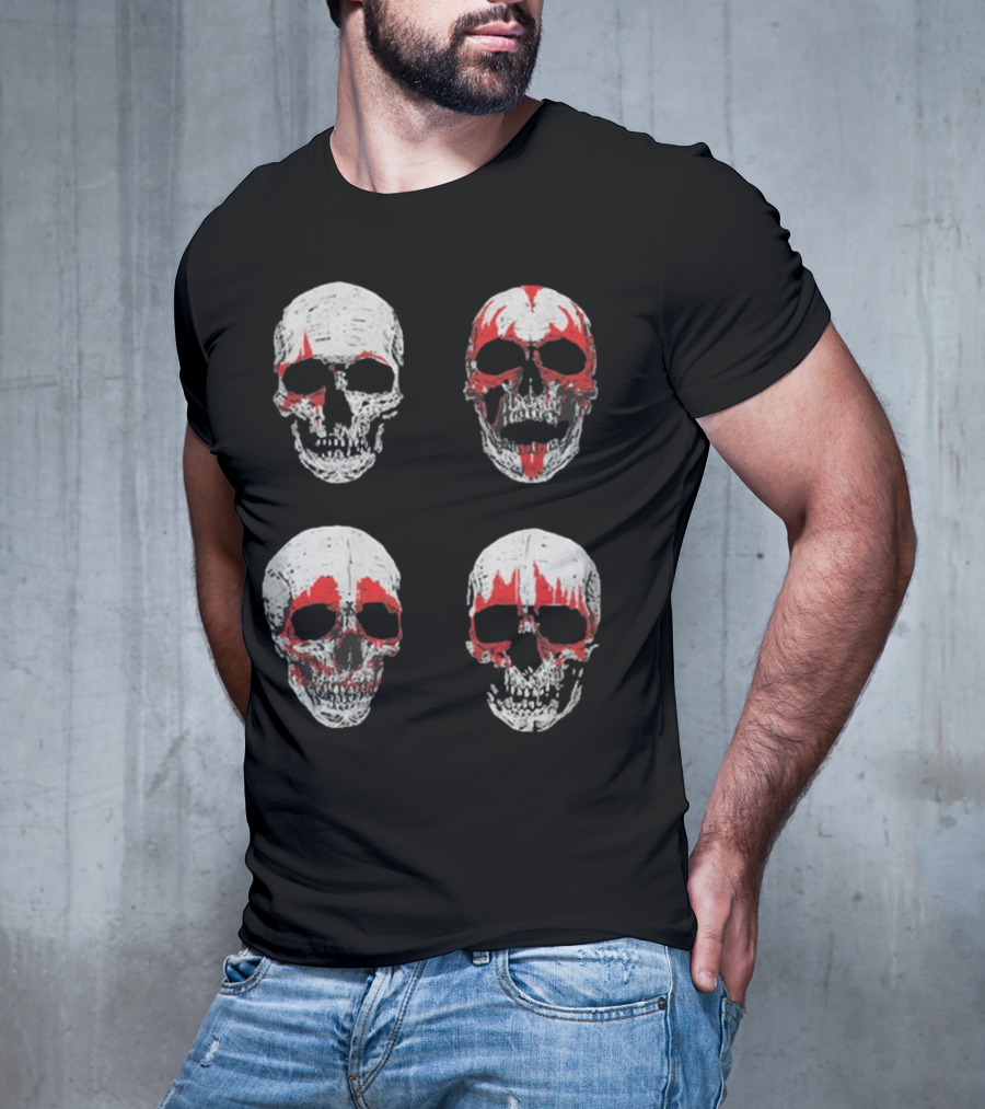 Glow In The Dark Skulls Hotter Than Hell Red Accents T-Shirt
