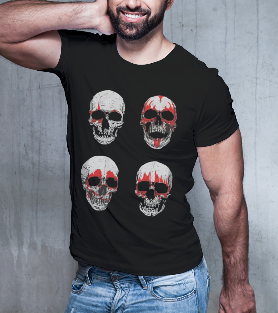Glow In The Dark Skulls Hotter Than Hell Red Accents T-Shirt
