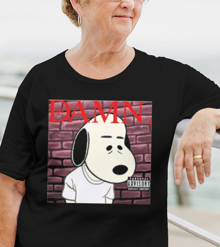 Damn. Snoopy Parental Advisory Brick Wall T-Shirt