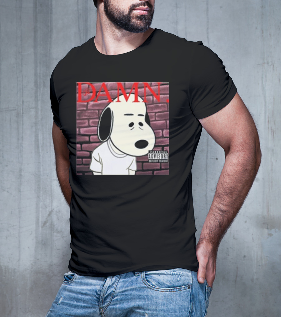 Damn. Snoopy Parental Advisory Brick Wall T-Shirt